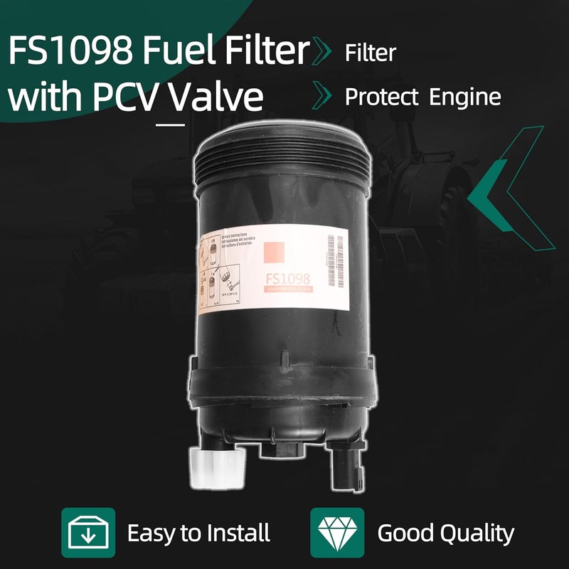 Riyhch 3 PCS *FS1098 Water Separator/Fuel Filterwith PCV Valve–For Cummins B6.7 ISB6.7/QSB6.7 ISL8.9 L9 Series Engines, For W100CFI W120CFI W130CFI#Replaces 5319680 5308722 FH21462 - Image 2